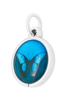 Шарм (ювелирный сплав) синяя бабочка дракон для бесконтактной оплаты