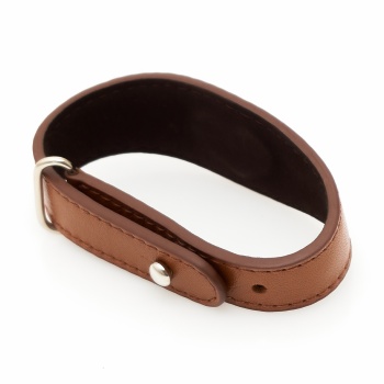 Светло-коричневый кожаный браслет для бесконтактной оплаты
