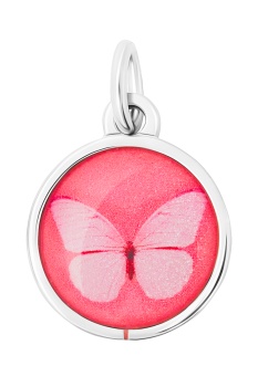 Шарм (ювелирный сплав) розовая бабочка для бесконтактной оплаты