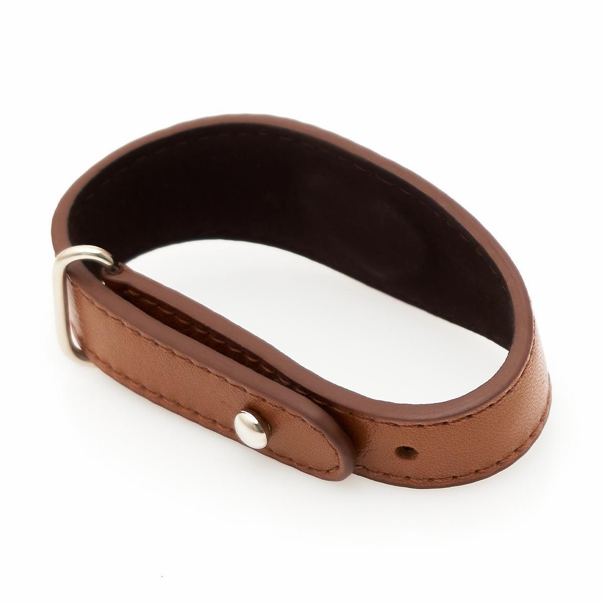 Светло-коричневый кожаный браслет для бесконтактной оплаты