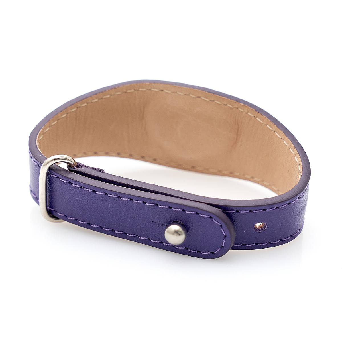 Фиолетовый кожаный браслет для бесконтактной оплаты