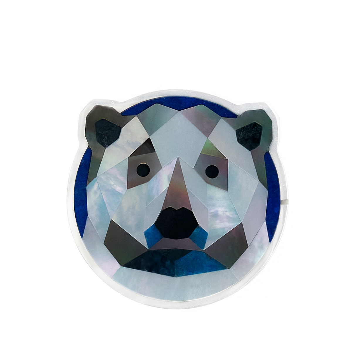 Бегунок "Белый медведь" Мозайка из натуральных камней для бесконтактной оплаты