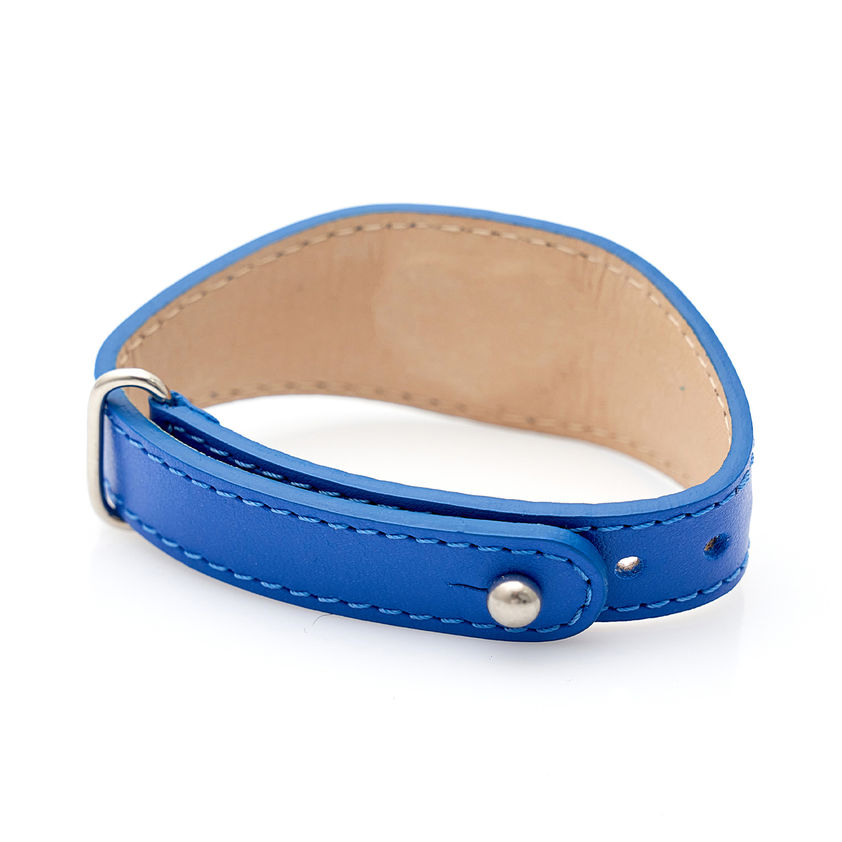Ярко-синий кожаный браслет для бесконтактной оплаты
