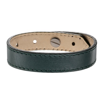 Темно-зеленый кожаный браслет.Ширина 15 мм